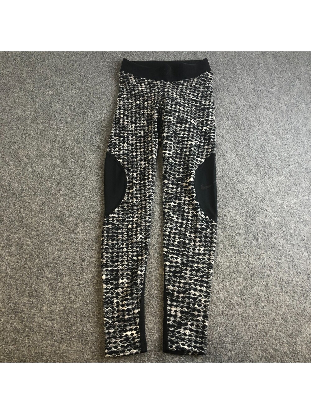 Nike Pro Hyperwarm Womens XS  Black White Training Tights 933305-010 Stretch